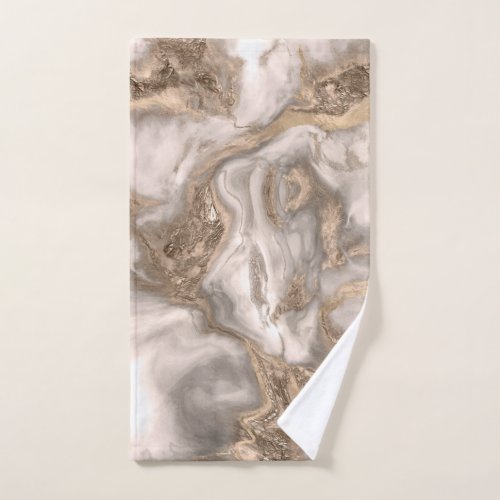 Liquid marble _ pearl and gold bath towel set