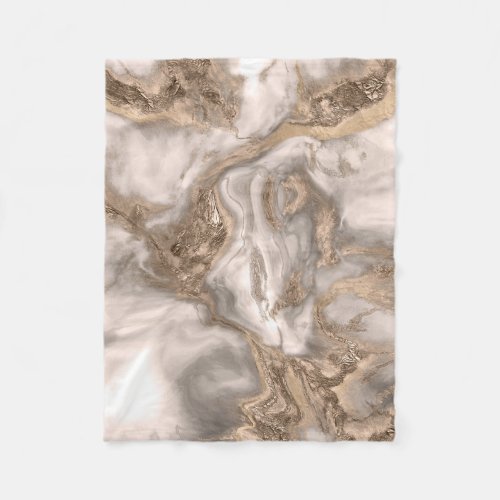 Liquid marble _ pearl and gold fleece blanket