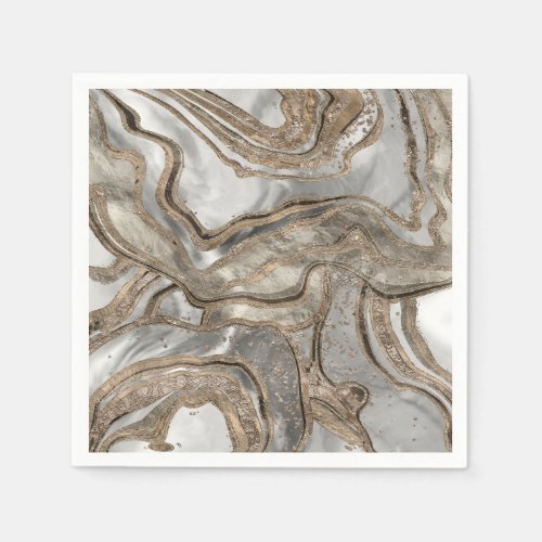 Liquid marble _ pearl and gold napkins