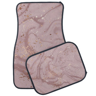 Liquid Marble: Rose Gold Artistry. Car Floor Mat