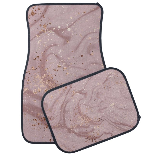 Liquid Marble: Rose Gold Artistry. Car Floor Mat (Set)
