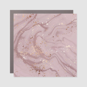 Liquid Marble: Rose Gold Artistry. Car Magnet