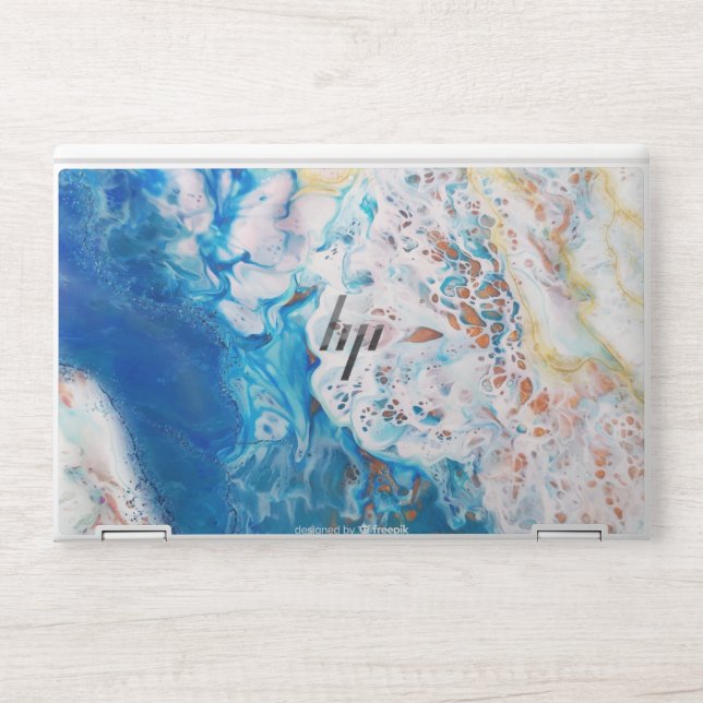 Liquid marble with golden gloss HP EliteBook X360  Laptop Skin (Front)