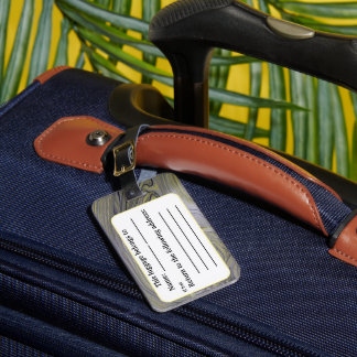 Liquid Metal Acrylic Pour Inspired Luggage Tag