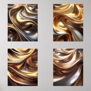 Liquid Metal Art Prints – Abstract Metallic Design