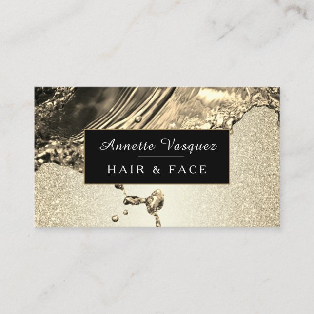 Liquid metal gold business card (Front)