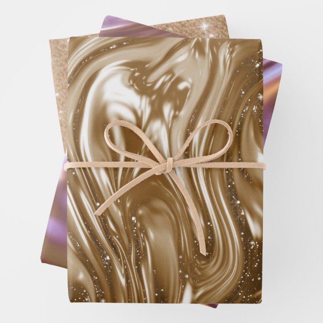 Liquid Metallic Sparkle Wrapping Paper Sheets (In situ)
