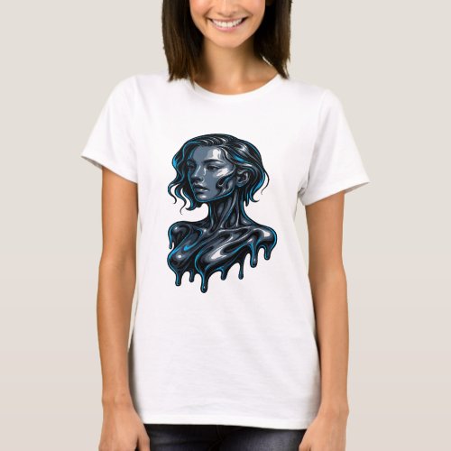 Liquid Metallic Woman Art T-Shirt