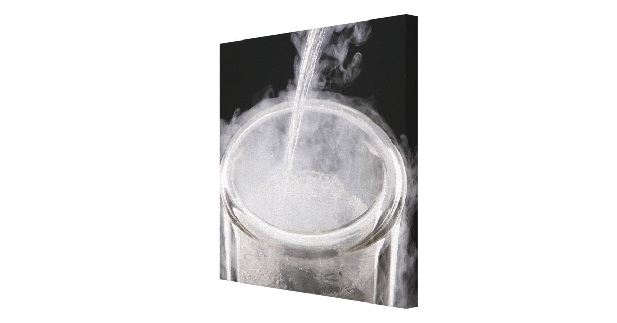 Liquid Nitrogen being poured into a Dewar flask Canvas Print Zazzle