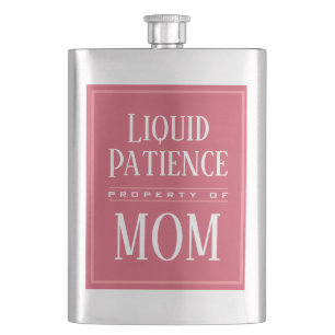 Liquid Patience Modern Mom Personalized Initials Flask