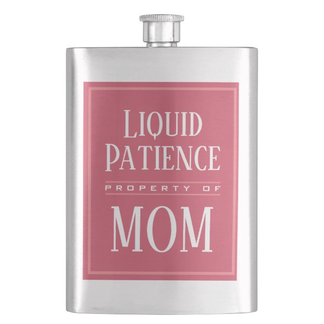 Liquid Patience | Modern Mom Personalized Initials Flask (Front)