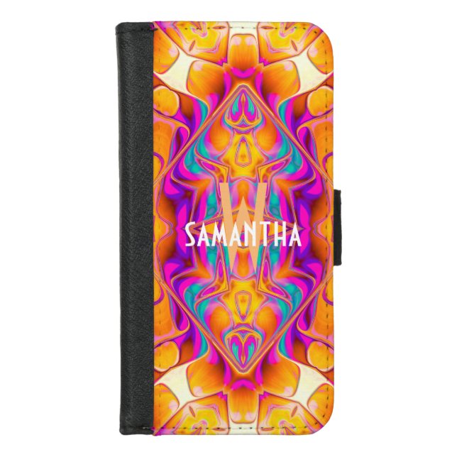 Liquid Peace Goddess Custom Name iPhone Wallet Case (Front)