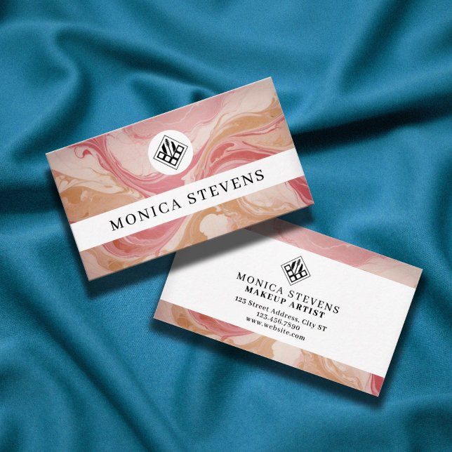 Liquid pink marble business card (Creator Uploaded)