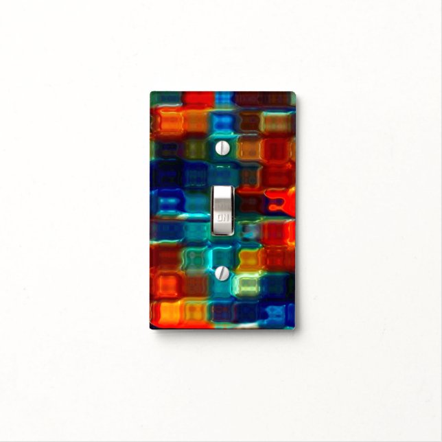 Liquid Plastic Stained Glass Mosaic Light Switch Cover (In Situ)