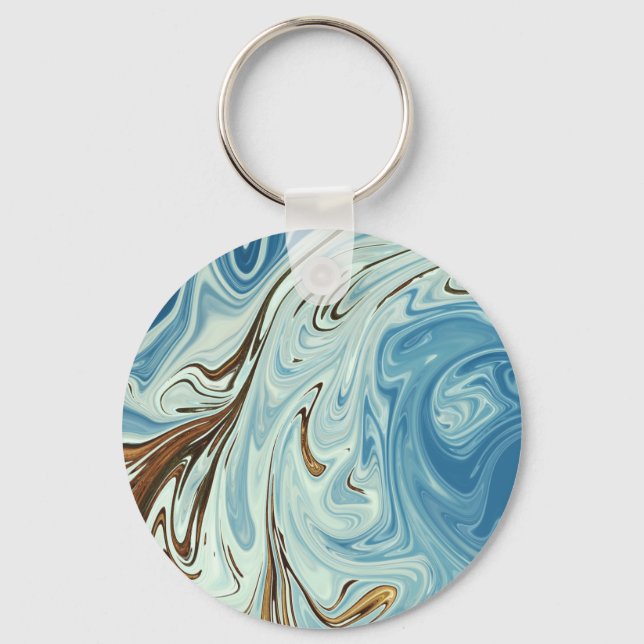Liquid pour abstract pattern keychain (Front)