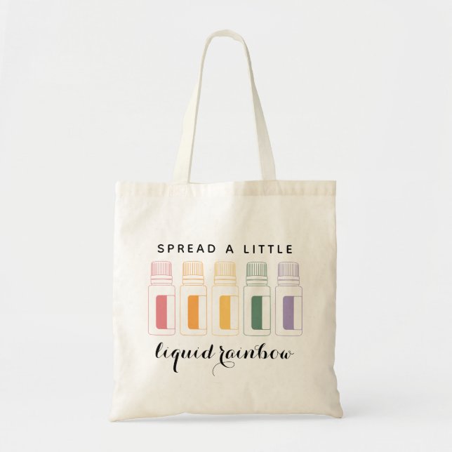 Liquid Rainbow Essential Oil Bottles Tote Bag (Front)