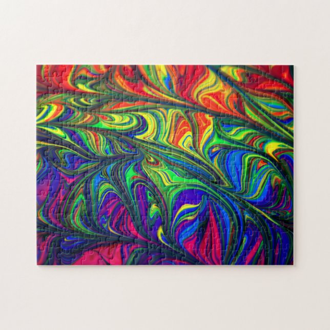 Liquid Rainbow Paint Complex Jigsaw Puzzle Extreme (Horizontal)