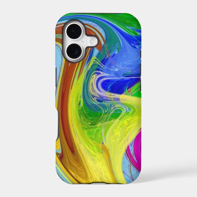 Liquid rainbow smoke iphone case (Back)