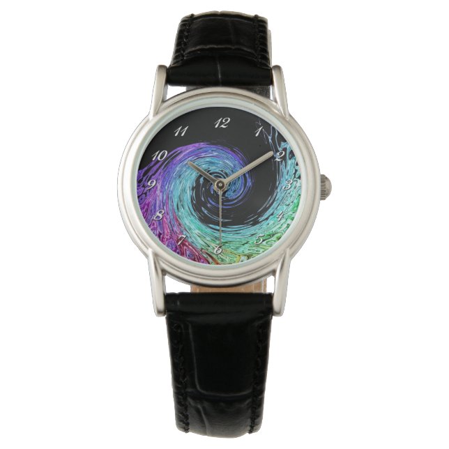 Liquid Rainbow Wave Wrist Watch (Front)