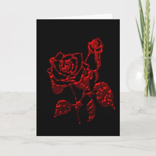 Liquid Roses Gothic Valentines Day Card