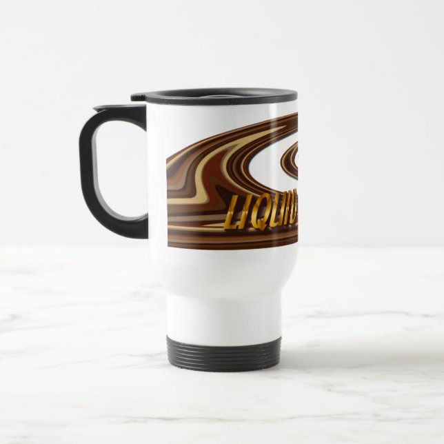 Liquid Sanity Coffee Humor Travel Mug (Left)