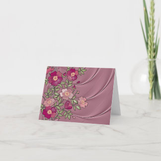 Liquid Satin Rose-Colored Note/Greeting Card