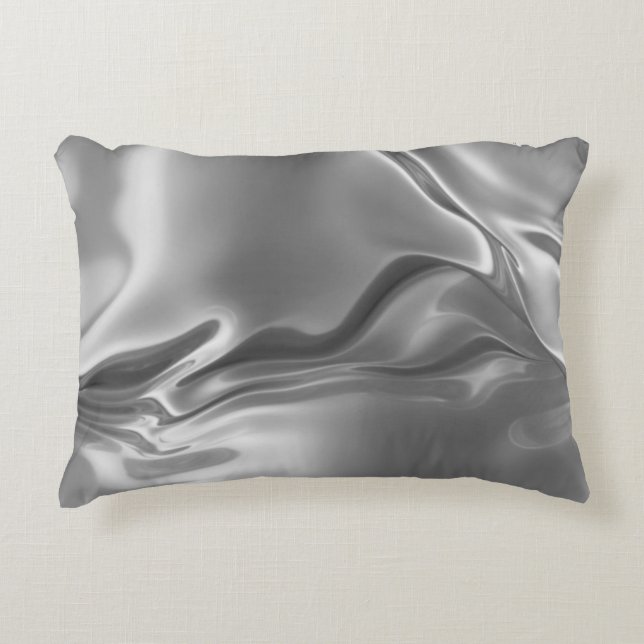 Liquid Silver Digital Print Accent Pillow (Front)
