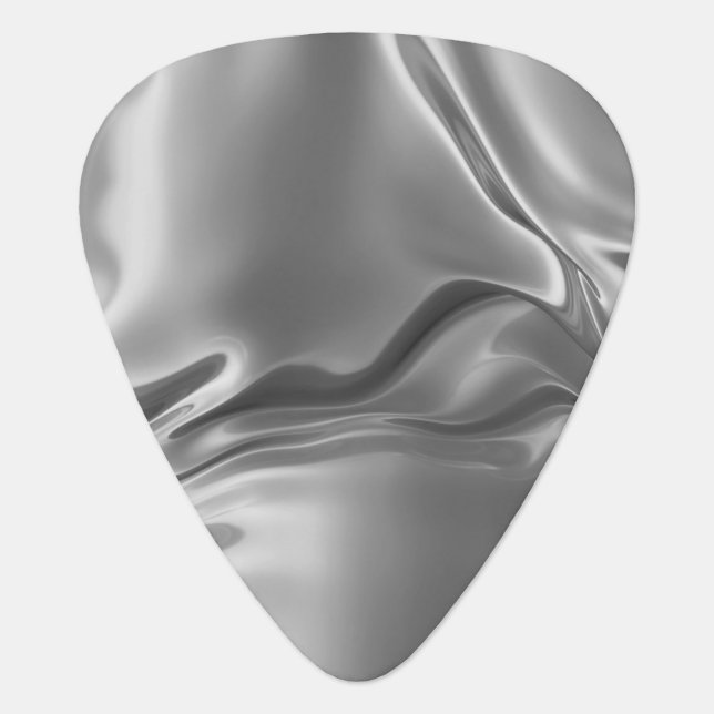 Liquid Silver Digital Print Guitar Pick (Front)