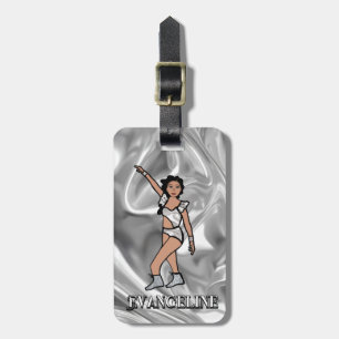 Liquid Silver White Dancer #2 Luggage Tag
