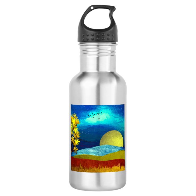 Liquid Sky Landscape Stainless Steel Water Bottle (Front)