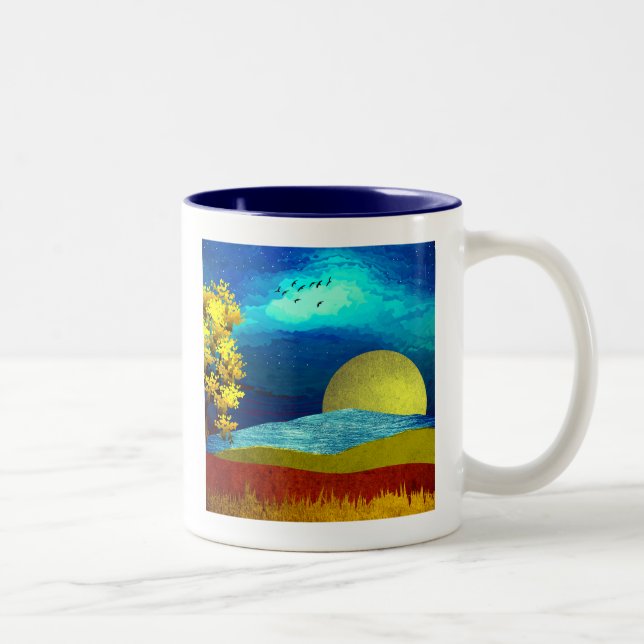 Liquid Sky Landscape Two-Tone Coffee Mug (Right)