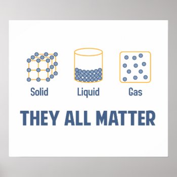 Liquid Solid Gas - They All Matter Poster by The_Shirt_Yurt at Zazzle