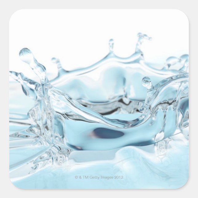 Liquid splash rendering square sticker (Front)