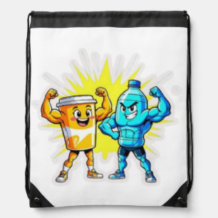 Liquid Strength – Funny Juice & Water Muscle Desig Drawstring Bag