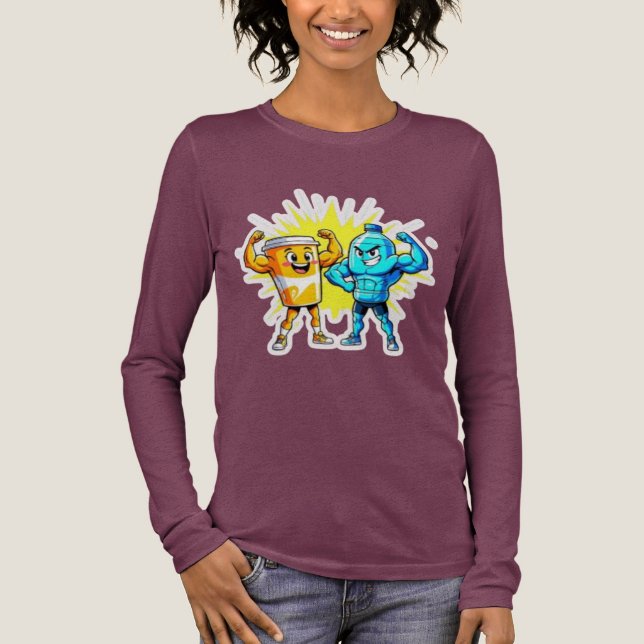 Liquid Strength – Funny Juice & Water Muscle Desig Tri-Blend Shirt (Front)