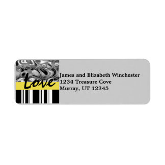 Liquid Stripe Love Address Labels