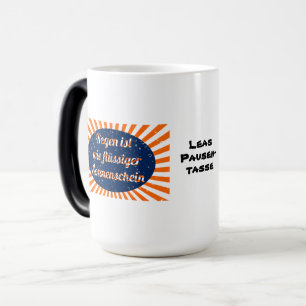 Liquid sunshine with names color morph mug