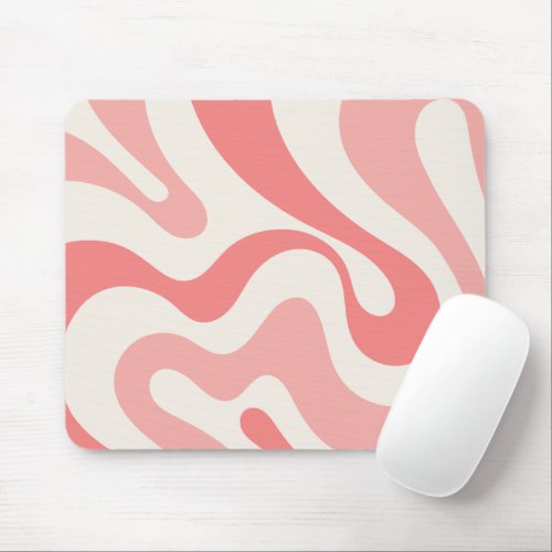 Liquid Swirl Abstract in Soft Pink Mouse Pad