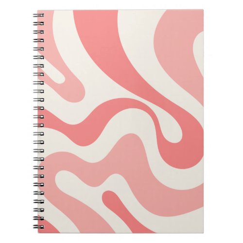 Liquid Swirl Abstract in Soft Pink  Notebook