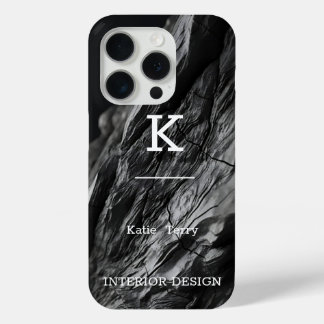 Liquid Swirl Abstract Pattern in Black and white iPhone 15 Pro Case