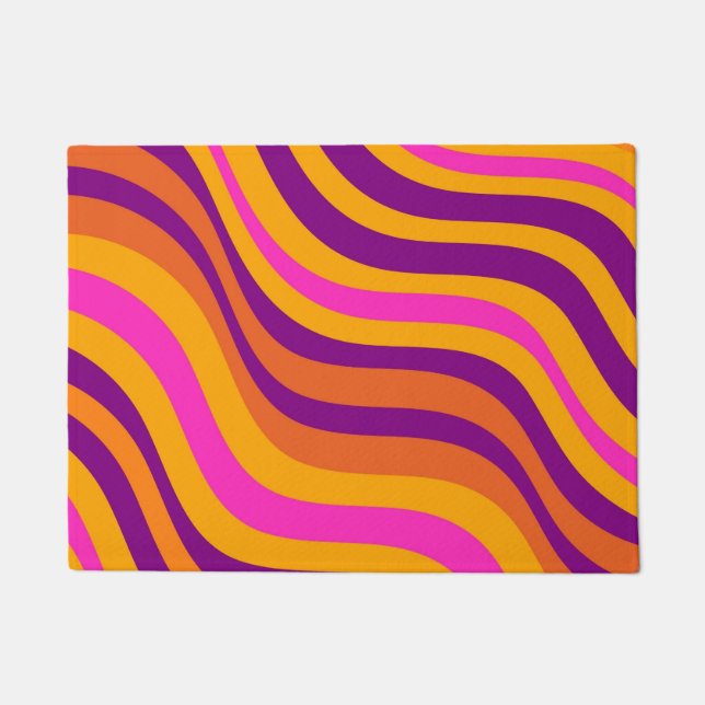 Liquid Swirl Flow Groovy Stripe Y2K Pattern Doormat (Front)