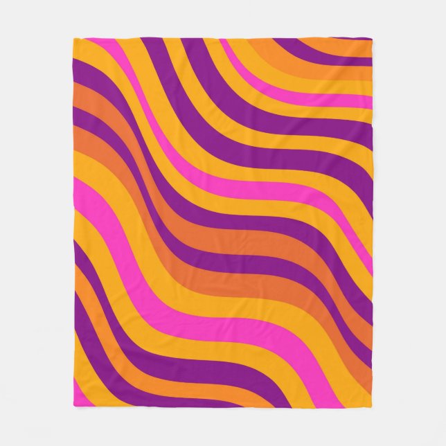 Liquid Swirl Flow Groovy Stripe Y2K Pattern Fleece Blanket (Front)