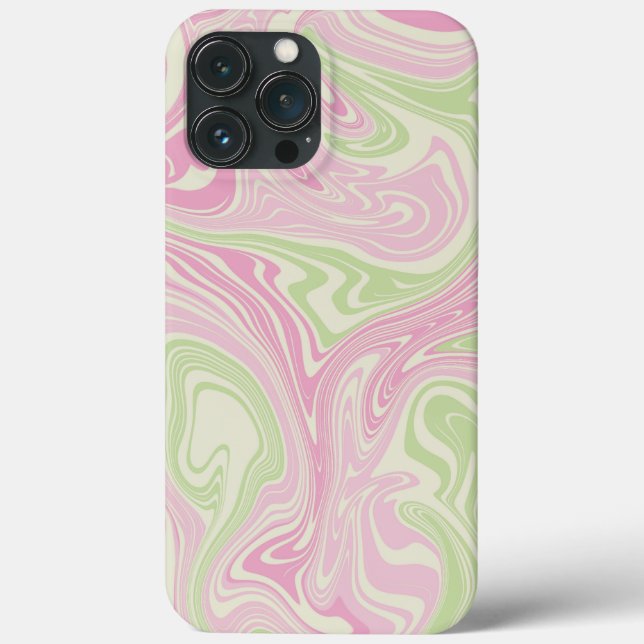 Liquid Swirl Green Pink Pattern Case-Mate iPhone Case (Back)
