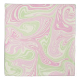 Retro Liquid Swirl Abstract Pattern in Sage Green Duvet Cover