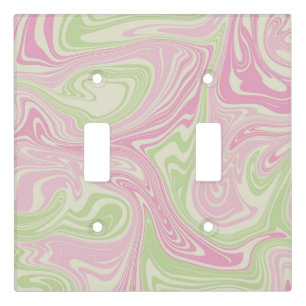 Liquid Swirl Green Pink Pattern Light Switch Cover