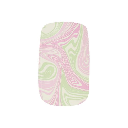 Liquid Swirl Green Pink Pattern Minx Nail Art