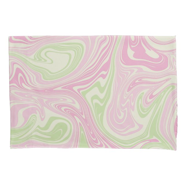 Liquid Swirl Green Pink Pattern Pillow Case (Front)