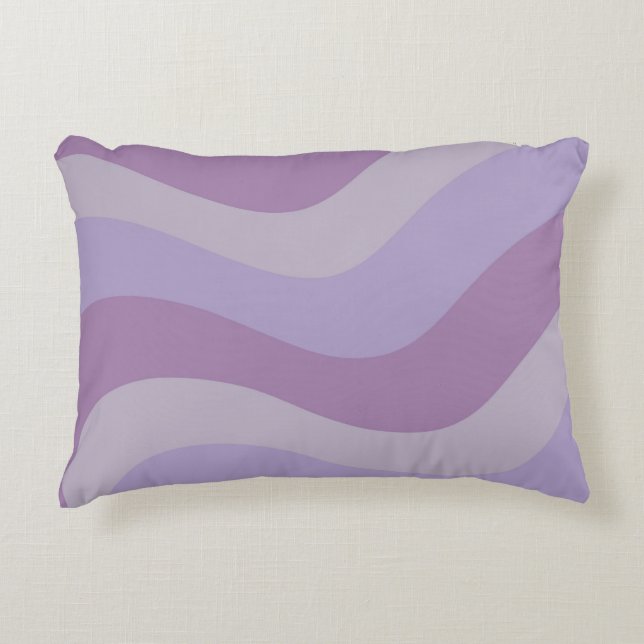 Liquid Swirl Purple Flow Groovy Stripe Y2K Pattern Accent Pillow (Front)