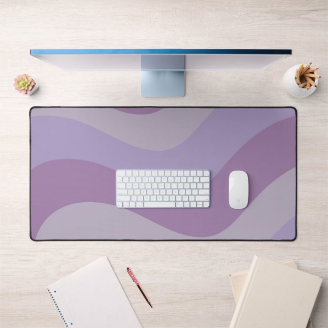 Liquid Swirl Purple Flow Groovy Stripe Y2K Pattern Desk Mat (Office 1)