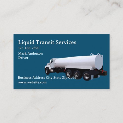 Liquid Transportation Truck Services Business Card